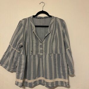 Striped Blue Women's Top